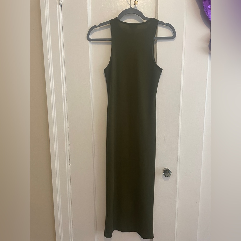Topshop olive color Midi dress